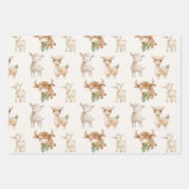 かわいいベビーの家畜 ラッピングペーパーシート (正面)