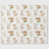 かわいいベビーの家畜 ラッピングペーパー (フラット)
