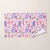 かわいいベビーの幼児の恐竜のコラージュのパターン バスタオルセット (ハンドタオル)