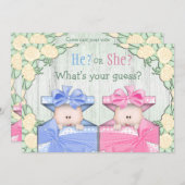 かわいいベビーの性別が箱にパーティーベビー 招待状 (正面/裏面)