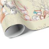 かわいいベビーの森林動物のギフトの包装紙 ラッピングペーパー (ロールコーナー)