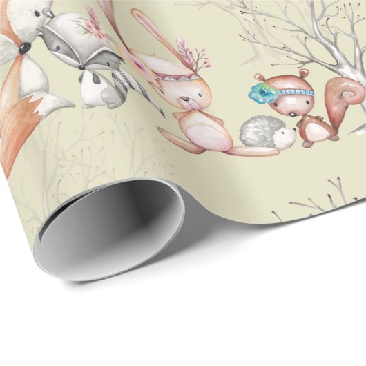 かわいいベビーの森林動物のギフトの包装紙 ラッピングペーパー (ロールコーナー)