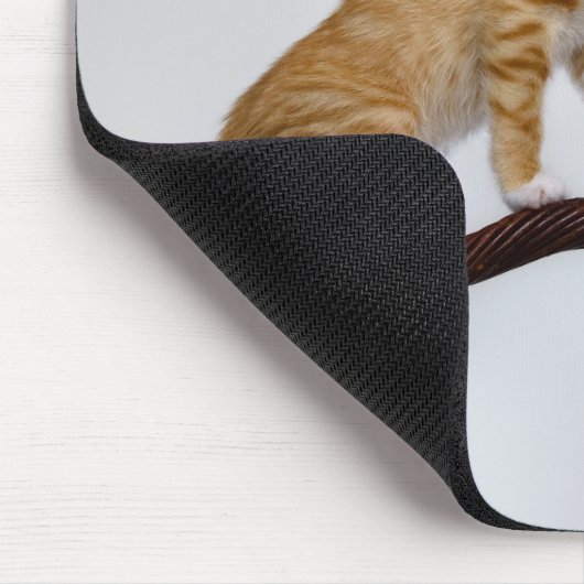 かわいいベビーの猫がおもしろいジムの写真を子猫に マウスパッド (コーナー)