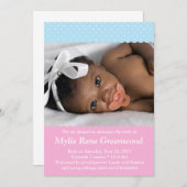 かわいいベビーの発表 案内状 (正面/裏面)