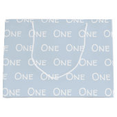 かわいいベビーの第1バースデーブルー ラージペーパーバッグ (正面)