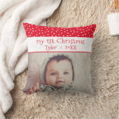 かわいいベビーの第1回クリスマスレッドスターズ写真ベビー クッション (ブランケット)
