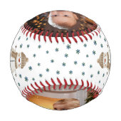 かわいいベビーの第1回クリスマス雪だるま2写真 野球ボール (裏面)