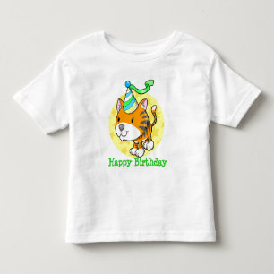 かわいいベビーの虎の子のハッピーバースデーのTシャツ トドラーTシャツ