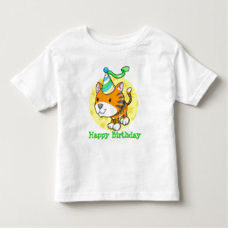 かわいいベビーの虎の子のハッピーバースデーのTシャツ トドラーTシャツ