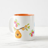 かわいいベビーの蜂 ツートーンマグカップ (正面左)