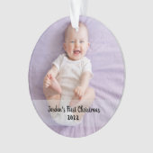 かわいいベビーの誕生日のクリスマス1 オーナメント (正面)