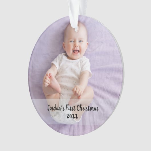 かわいいベビーの誕生日のクリスマス1 オーナメント (正面)