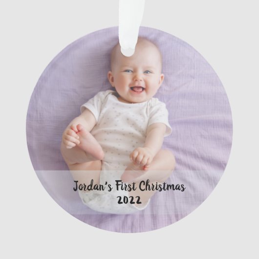 かわいいベビーの誕生日のクリスマス1 オーナメント (正面)