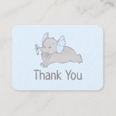 かわいいベビーの象と青い鉛筆のサンキューカード エンクロージャーカード (正面)