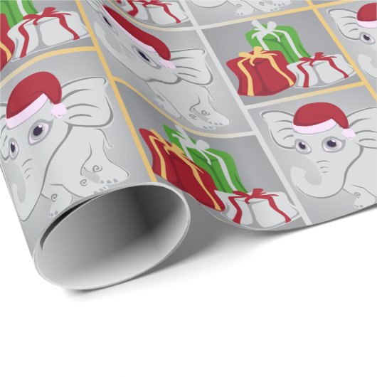 かわいいベビーの銀の不要品のサンタの帽子のプレゼント ラッピングペーパー (ロールコーナー)