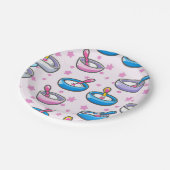 かわいいベビーの食べ物を与えボウルの赤ちゃんシャワーをパターン ペーパープレート (アングル)