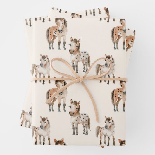 かわいいベビーの馬 ラッピングペーパーシート (インサイチュ)