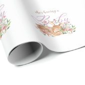 かわいいベビーの鹿が花で眠る ラッピングペーパー (ロールコーナー)