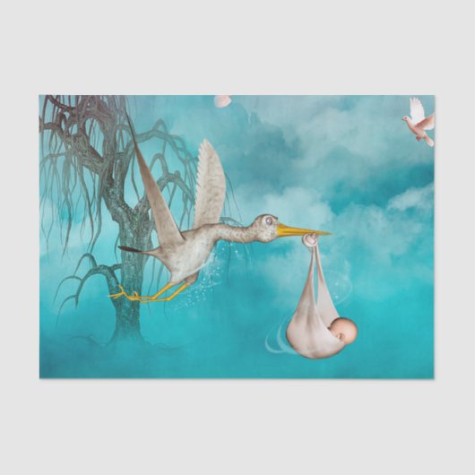 かわいいベビーはこうのとりと来ています 薄葉紙 (正面)