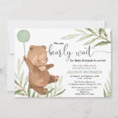 かわいいベビーは緑の金ゴールドシャワーを男女兼用持つ 招待状 (正面)