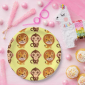 かわいいベビーアニマルイエロー紙プレート | 性別神経症 ペーパープレート (パーティー)