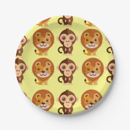 かわいいベビーアニマルイエロー紙プレート | 性別神経症 ペーパープレート