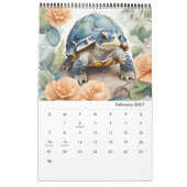 かわいいベビーアニマルズウォーター色2025 カレンダー (2月 2027)