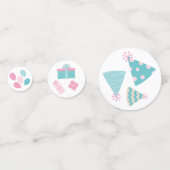 かわいいベビーアニマルズガーデンパーティー1stバースデーテーブル コンフェッティ (正面)