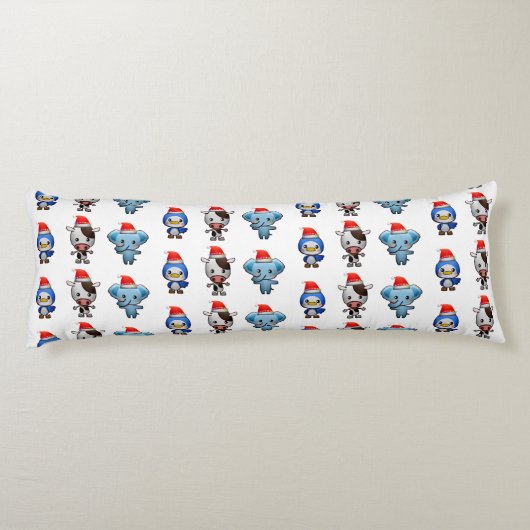 かわいいベビーアニマルゾウ牛ペンギンの子 ボディピロー (裏面)