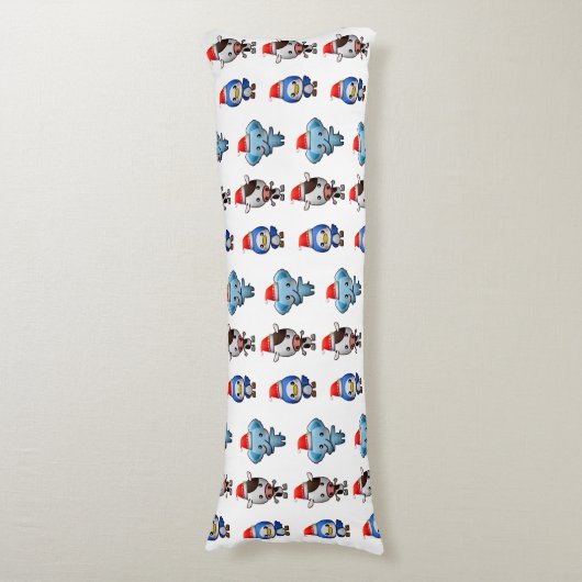 かわいいベビーアニマルゾウ牛ペンギンの子 ボディピロー (正面縦)