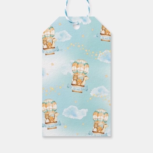 かわいいベビーアニマルホットエアバルーンありがとう ギフトタグ (裏面)