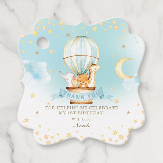 かわいいベビーアニマルホットエアバルーンありがとう フェイバータグ (正面)