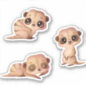 かわいいベビーアニマルメンカット子供たちセット3 シール (正面)