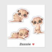 かわいいベビーアニマルメンカット子供たちセット3 シール (シート)