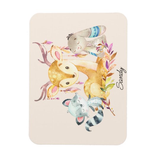 かわいいベビーアニマル名前をカスタムする 男女兼用 マグネット (縦)