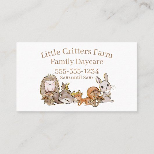 かわいいベビーアニマル託児プロフェッショナル 名刺 (正面)