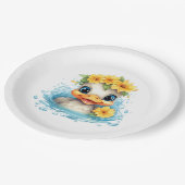 かわいいベビーアヒルおもしろい動物の花 ペーパープレート (アングル)