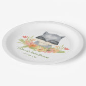 かわいいベビーアライグマ赤ちゃんシャワー ペーパープレート (アングル)