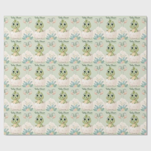 かわいいベビーアリゲータハッチエッグウォータカラー ラッピングペーパー (フラット)