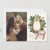 かわいいベビーイエズスのスクリプト喜び写真クリスマス シーズンカード (正面)