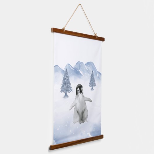 かわいいベビーウィンターペンギン子供部屋ウォールデコール 吊り下げ型タペストリー (傾斜あり)