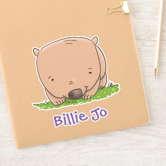 かわいいベビーウォンバット漫画イラストレーション シール (ノートブック)