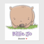 かわいいベビーウォンバット漫画イラストレーション シール (シート)