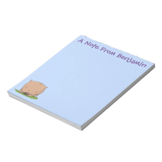 かわいいベビーウォンバット漫画イラストレーション ノートパッド (回転)