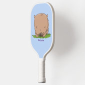 かわいいベビーウォンバット漫画イラストレーション ピックルボールラケット (左)