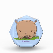 かわいいベビーウォンバット漫画イラストレーション フォトブロック (正面)