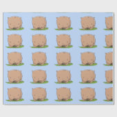 かわいいベビーウォンバット漫画イラストレーション ラッピングペーパー (フラット)