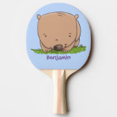 かわいいベビーウォンバット漫画イラストレーション 卓球ラケット (裏面)