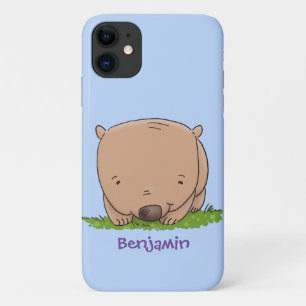 かわいいベビーウォンバット漫画イラストレーション iPhone 11 ケース