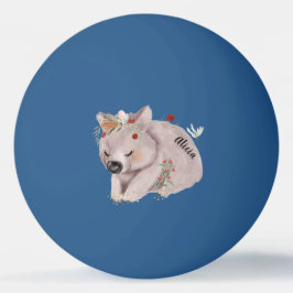 かわいいベビーウォンバット金ゴールドスペックルカスタムピンポンボール 卓球ボール